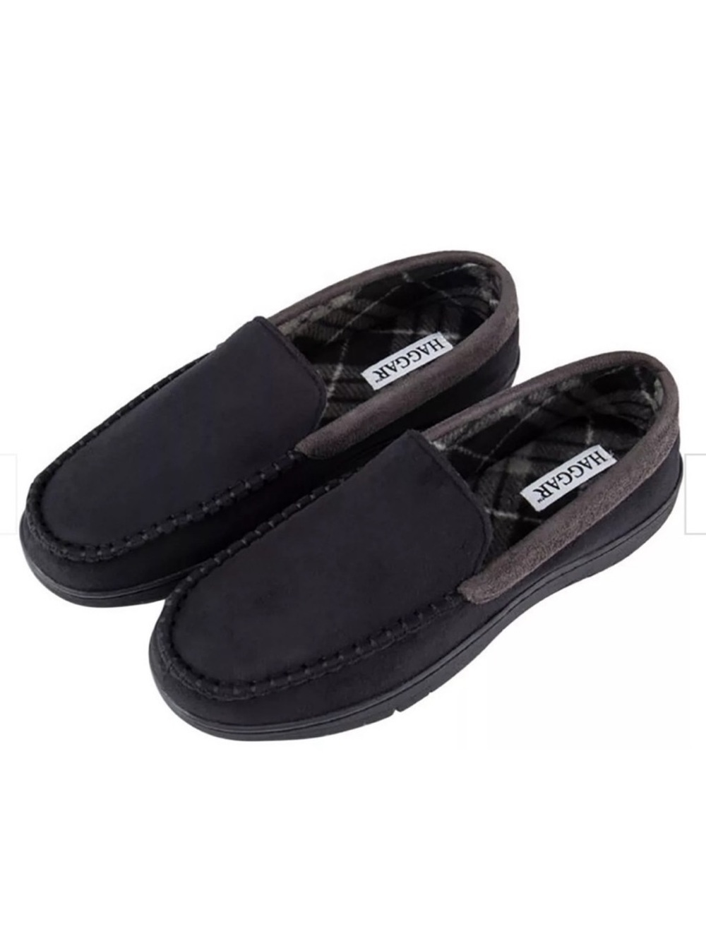 NWT Haggar indoor outdoor microsuede Venetian black slippers size XXL 13/14